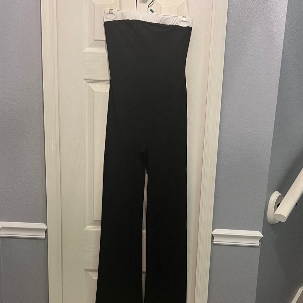 SHEIN Black and White Strapless Jumpsuit